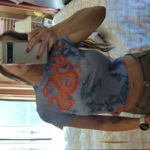 NWOT G. Mini top sheer dragon